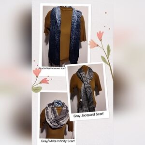 Scarf Set Bundle (2  Straight And 1 Infinity Scarf)